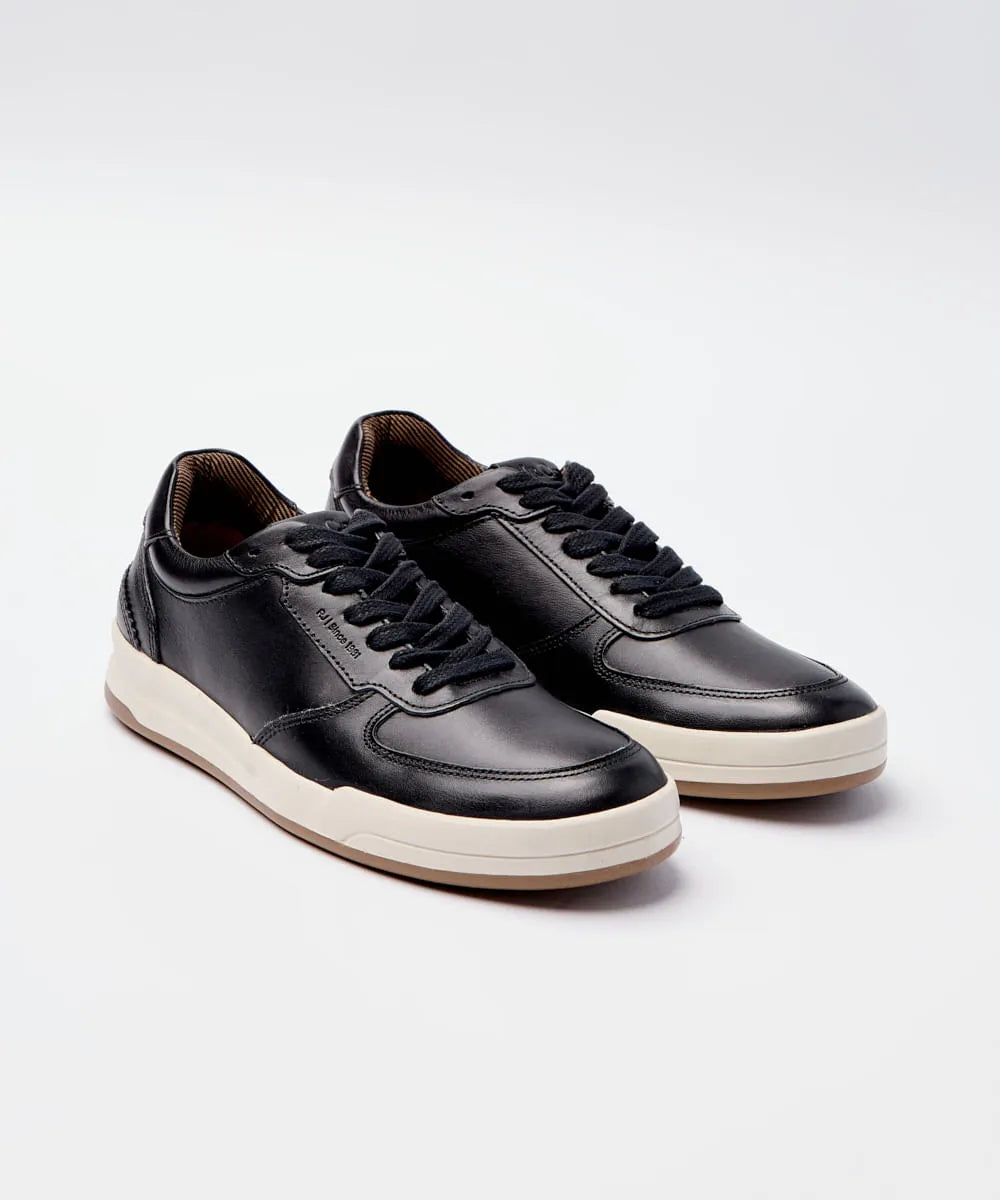 Sneaker Amsterdam Leather Schwarz